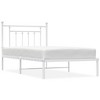 vidaXL Metal Bed Frame with Headboard White 39.4 in.x74.8 in. Twin - 2 of 4