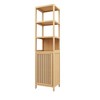Tall Bamboo Storage Cabinet, Slim Bathroom Cabinet with 3 Tier Shelves, Freestanding Tower Corner Rack Floor Cabinet for Bathroom Living Room Kitchen - 3 of 4