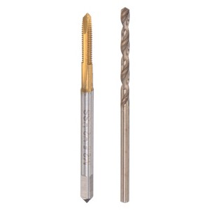 Unique Bargains High Speed Steel Titanium Plated Metric Spiral Point Thread Tap and Drill Bit Set - 1 of 4