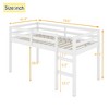 MATEERTY Solid Wooden,Twin Loft Bed with Ladder, Bed Platform of Strengthened Slats White - 2 of 4