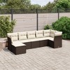 vidaXL Garden Sofa Set Brown Poly Rattan, Powder-Coated Steel Large - 2 of 4