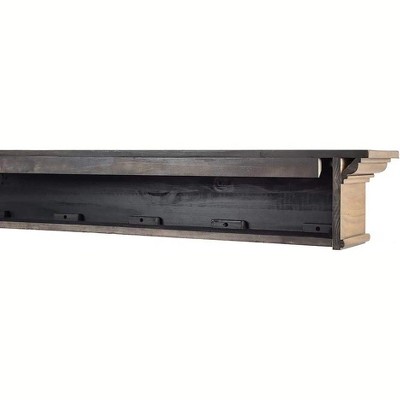 Vintage Ash Knotty Pine Wood Fireplace Mantel Shelf