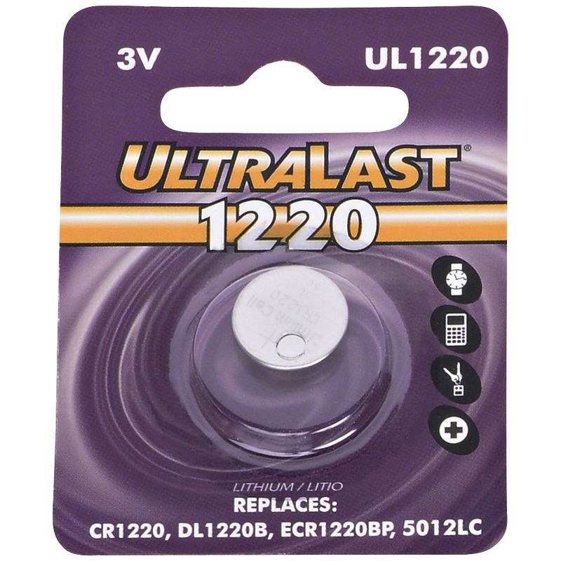 Ultralast® UL1220 CR1220 Lithium Coin Cell Battery, 1 of 2