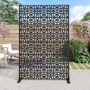 PexFix Metal Freestanding Privacy Screen Garden Fence For Deck Patio Balcony Outdoor Privacy Panel Star Design - 1 of 4