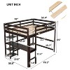 NicBex Full/Queen Size Wood Loft Bed with Built-in Desk,Safety Guardrails and Ladder for Kids Teens Adults - 3 of 4