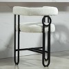 Bar Stool for Sale, Modern Chenille Upholstered Counter Height Bar Stool with Three Legs,Kitchen Island Bistro Pub Bar Stool-Cuddlewood - 3 of 4