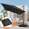 Pellebant 10'x 13' Patio Cantilever Umbrella Heavy Duty Base Set High-Strength Aluminum Pole with 360Rotation 5 Heights Adjustable - 2 of 4