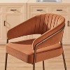 Linon Set of 2 Pernell Counter Height Barstools Caramel - 4 of 4