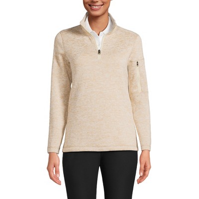 Lands' End Women's Sweater Fleece Quarter Zip Pullover