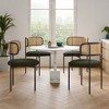 AZL1 Life Concept Dining Sets Modern Upholstered Chairs Set of 4, Accent Kitchen Chairs Rattan Back for Dining Room, Green, 20.5"*20.5"*30" - 4 of 4