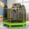 Costway 7 FT Kids Trampoline with Safety Enclosure Net Spring Pad Indoor Outdoor Heavy Duty Yellow/Blue/Green - 4 of 4