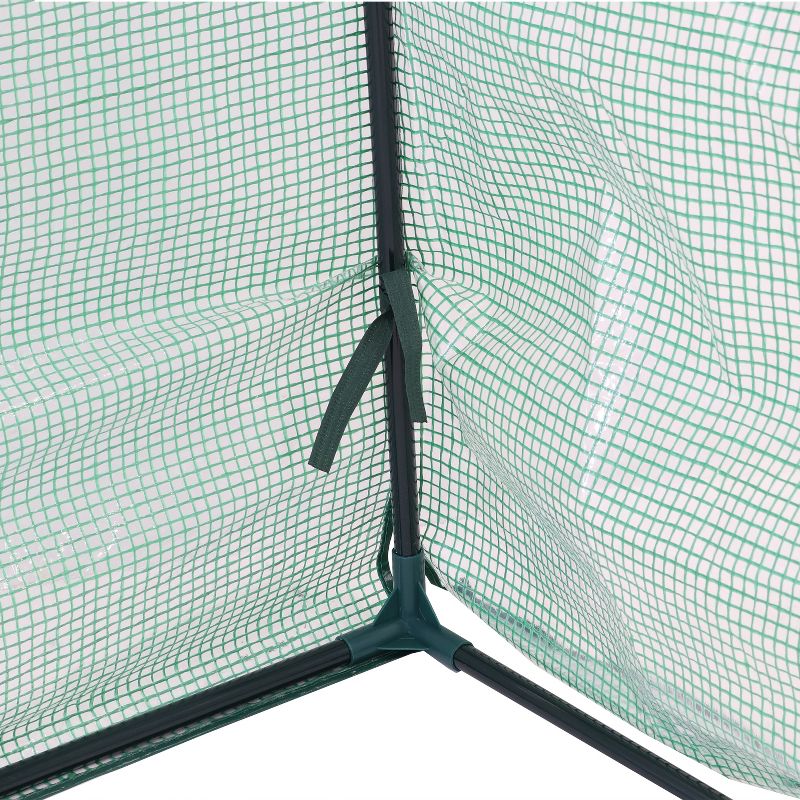 Sunnydaze Outdoor Portable Slanted Top Plant Shelter Mini Cloche Greenhouse with Zipper Doors - Green, 5 of 12