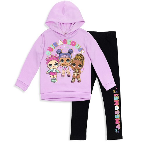 Buy Barbie Girls Fleece Hoodie and Leggings Outfit Set Toddler to Big Kid,  Pink, 10-12 at