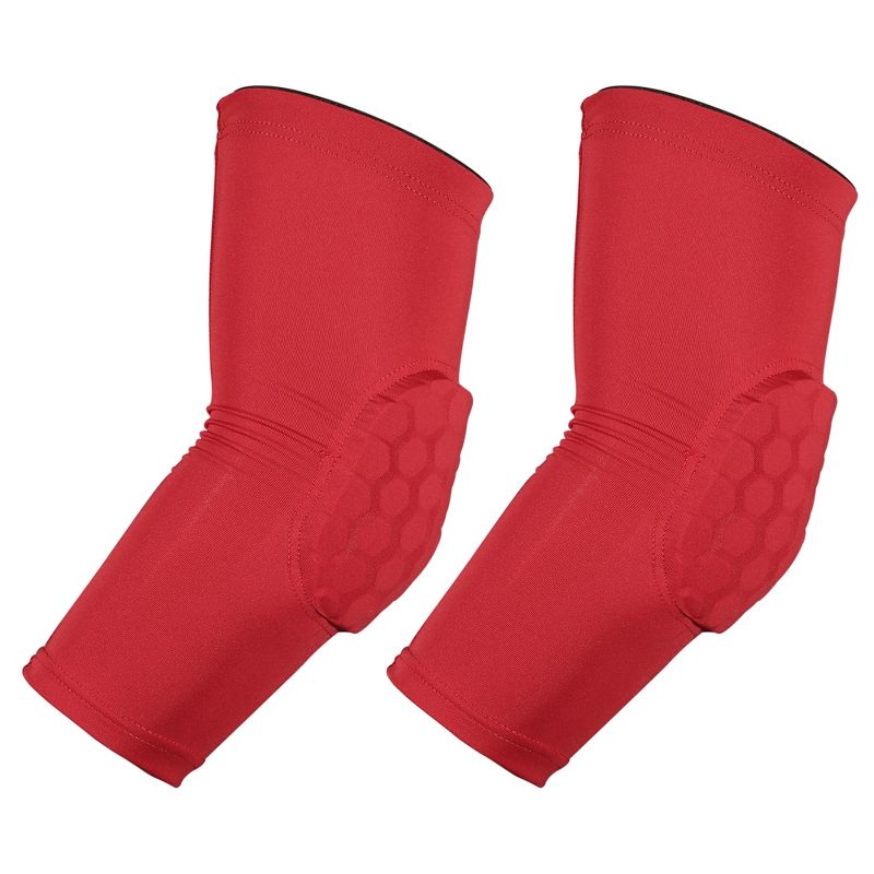Unique Bargains 2pcs Elbow Brace Support Sleeve Elbow Pad Sleeve for Women Men Red XL Size, 1 of 4