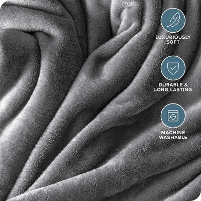 King Size Gray Microplush Fleece Blanket
