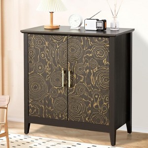 Jojoka 32" Modern Sideboard Cabinet with Golden Pattern, Adjustable Shelf, Elegant Buffet Table for Living Room, Kitchen, Entryway, Apartment - 1 of 4