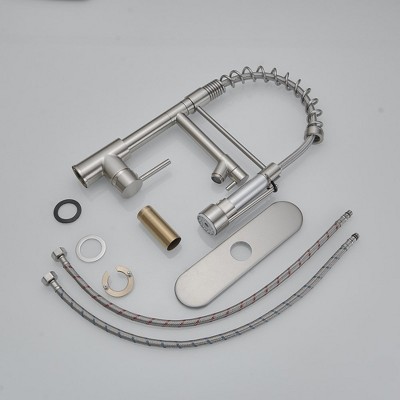 Brushed Nickel Single Handle Pull Down Kitchen Faucet