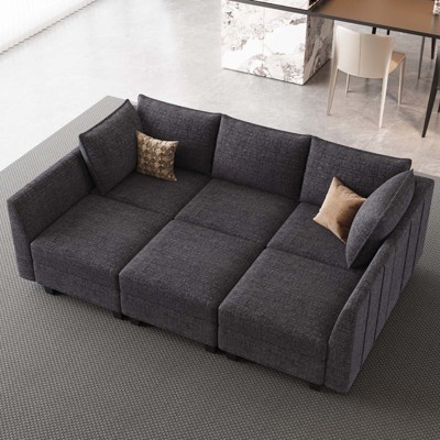 Belffin Chenille Modular Sectional Sofa with Storage L Shaped Couch with Chaise for Living Room