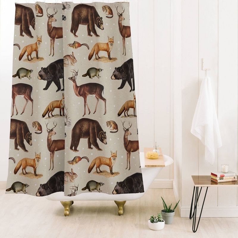 Deny Designs 69&#34;x72&#34; Emanuela Carratoni Wild Forest Animals Shower Curtain, 3 of 5