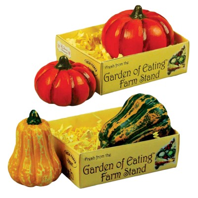 The Queen's Treasures 18 Inch Doll 4 Pc Pumpkins & Gourds in a Paper Crate