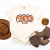 Simply Sage Market Women's Checkered Arched Pumpkin Season Short Sleeve Garment Dyed Tee - 3 of 4