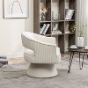 SEYNAR Modren Velvet Living Room Swivel Arm Barrel Chair with Tufted Back - 3 of 4