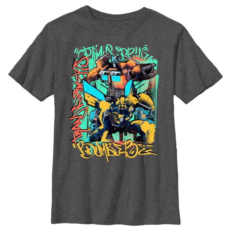 Boy's Transformers: Rise of the Beasts Graffiti Poster T-Shirt, 1 of 6