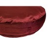 24" Oversized Panne Velvet Floor Round Throw Pillow Wine Red - Edie@Home - 3 of 4