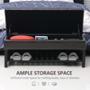 44" Tufted Faux Leather Ottoman Storage Bench With Shoe RackDark - 4 of 4