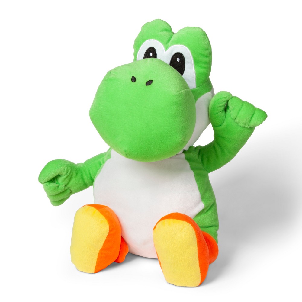 Super Mario Kids Yoshi Bedding Plush Cuddle and Decorative Pillow Buddy  Green  Nintendo