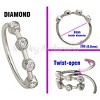 Jewelry Avalanche 14K Gold 4-stone Diamond Nose Hoop, Bezel Set, 8mm, 20G Nose Ring - 2 of 4