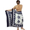 LA LEELA Men's Beachwear Wraps Vacation Pareo Regular Holiday Dashiki Summer Swimwear Sarong Long Shower Beach Wrap One Size Floral Blue - 4 of 4