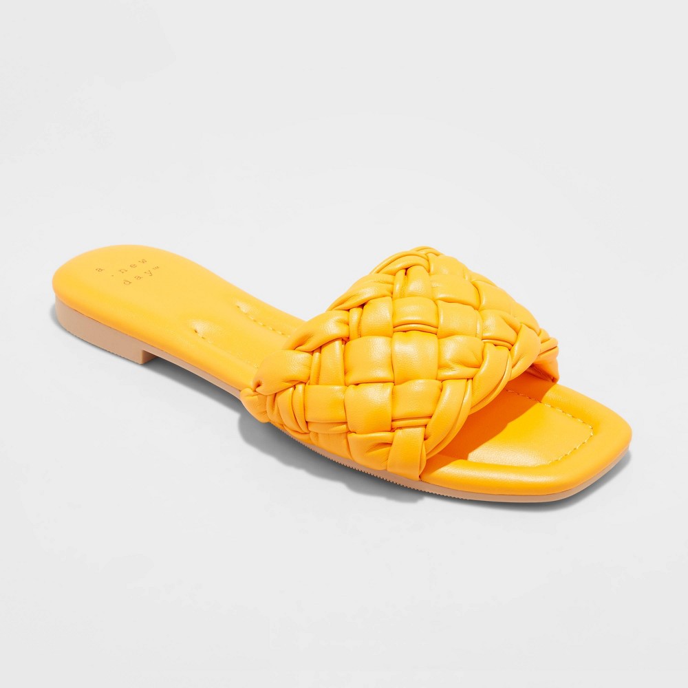 Women's Carissa Slide Sandals - A New Day™ Orange 6