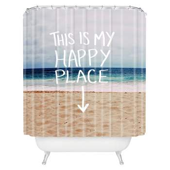 Happy Place Beach Shower Curtain Blue - Deny Designs