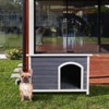 UbMelt Outdoor Dog House Wooden Dog kennel Puppy Shelter Waterproof for Small Medium Large Dogs,Gray - 2 of 4