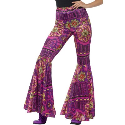 Underwraps Womens 70s Flower Bell Bottom Pants : Target