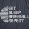 Mens Funny T Shirts Eat Sleep Baseball Repeat Sarcastic Graphic Novelty Tee For Men - Crazy Dog Men's T Shirt - 2 of 4