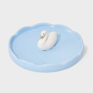 Swan Ceramic Jewelry Tray - Wild Fable™ Blue/White - 1 of 2