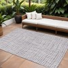 Lilac Purple And Ivory Striped Washable Indoor Outdoor Area Rug - 2 of 4
