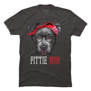 Men's Design By Humans Mother's Day Pittie Mom Pitbull Dog Lovers By dandingroz T-Shirt - 1 of 2