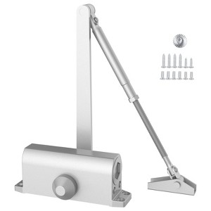 VEVOR Door Closer,Automatic Door Closer Commercial or Residential Use for Door Weights 100 Lbs,Adjustable Size Hydraulic Buffer Door Closers, Silver - 1 of 4
