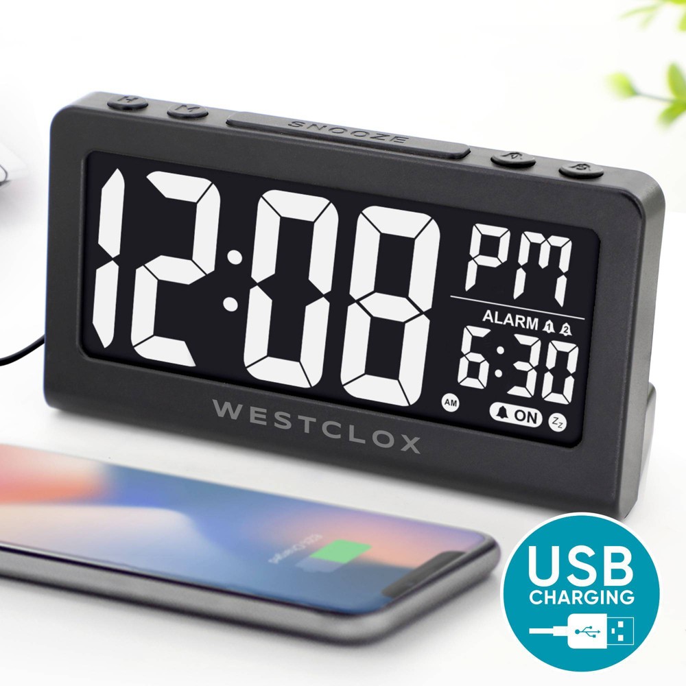 Photos - Radio / Table Clock Vibrating Bed Shaker Digital Alarm Clock - Westclox