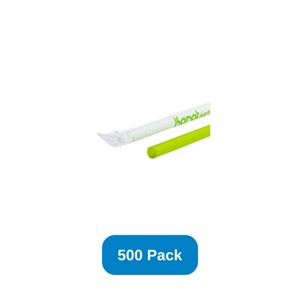 Karat Earth 9" PLA Drinking Straws Compostable Wrapped Giant Green - Pack of 500 - 1 of 2