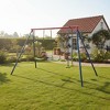 Gymax 2-in-1 Outdoor Swing Set Heavy-duty Steel Swing Stand w/ Glider & 2 U-shaped Swings w/ Adjustable Height - 4 of 4