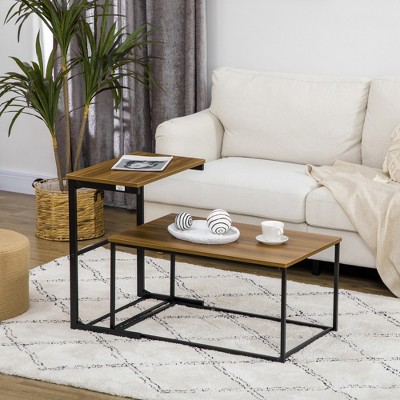 Modern Black Loop-Legged Nesting Coffee Table Set
