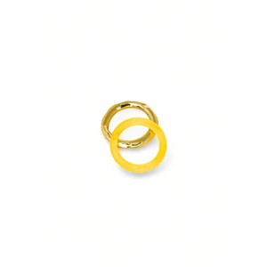 Slickblue Vintage Style Gold Acrylic Ring Set, Mixed Design Resin and Metal, Boho Chic Jewelry, Size 6 - 1 of 4