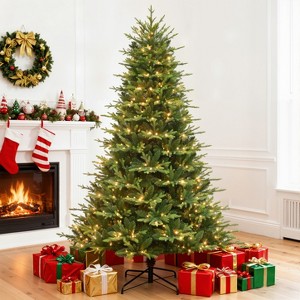 YARDSIGHT 7.5 ft. Pre-Lit Artificial Christmas Tree with 500 LED Lights, 10 Lighting Modes, 3398 Branch Tips, and Durable Metal Stand - 1 of 4