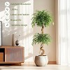 Artificial Ficus Tree, 4/5/6FT Faux Indoor Plant with White Pot, Tall Decorative Tree for Home & Office Decor - 3 of 4