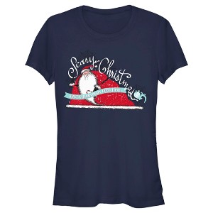 Juniors Womens The Nightmare Before Christmas Scary Christmas Santa Claus T-Shirt - 1 of 4