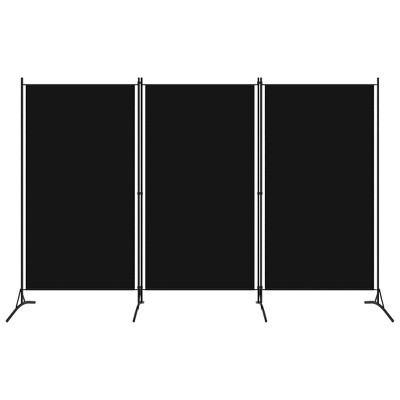 vidaXL 3-Panel Room Divider Black 102.4"x70.9" Fabric